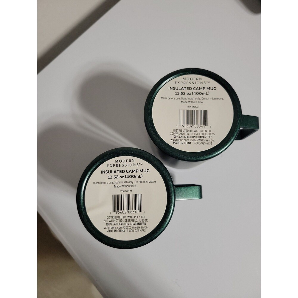 Pair of stainless steel insulated camp mugs - Picture 4 of 4